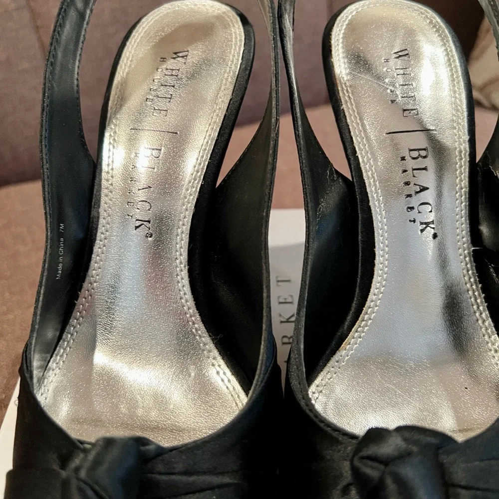 WHBM satin peep toe pumps - Picture 8 of 11